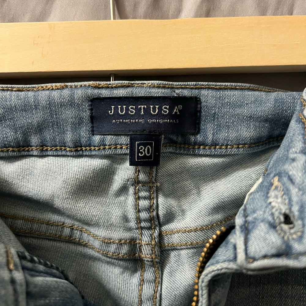 JUST USA Skinny Jeans Womens 30 Light Wash Blue Stretch Denim Slim Fit Y2K